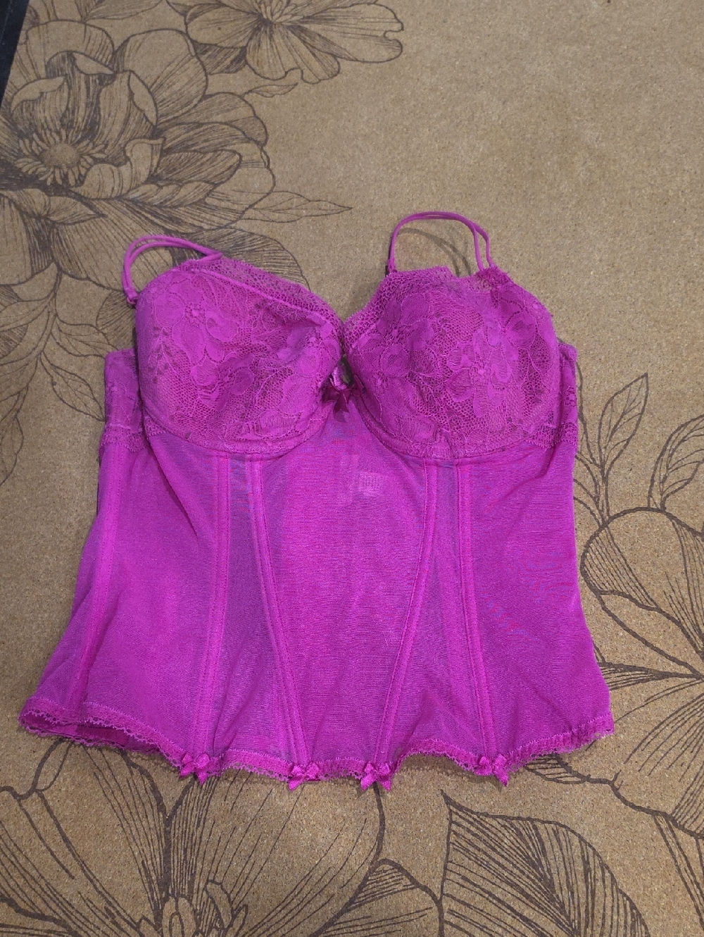 La SENZA Fuchsia Lace Bustier Camisole